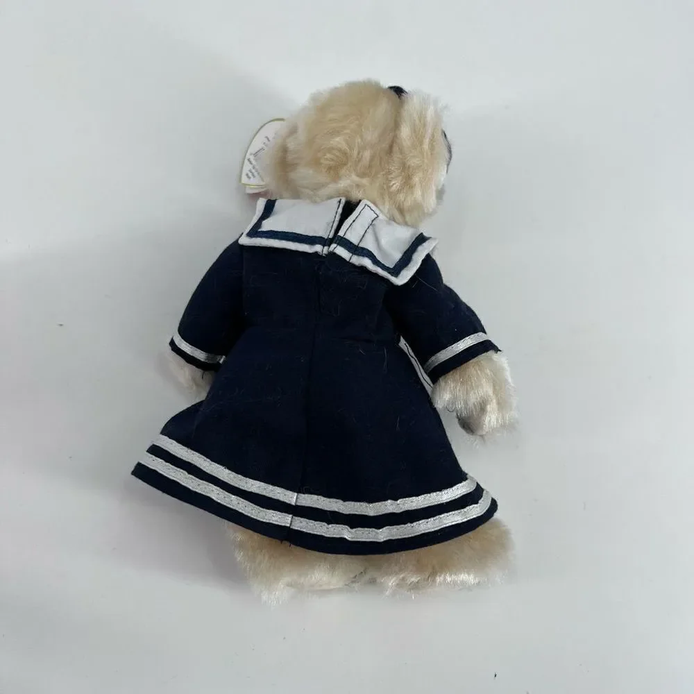 Ty Attic Treasures, Breezy, Teddy Bear 1993 Blue‎ Navy Dress Stuffed Animal